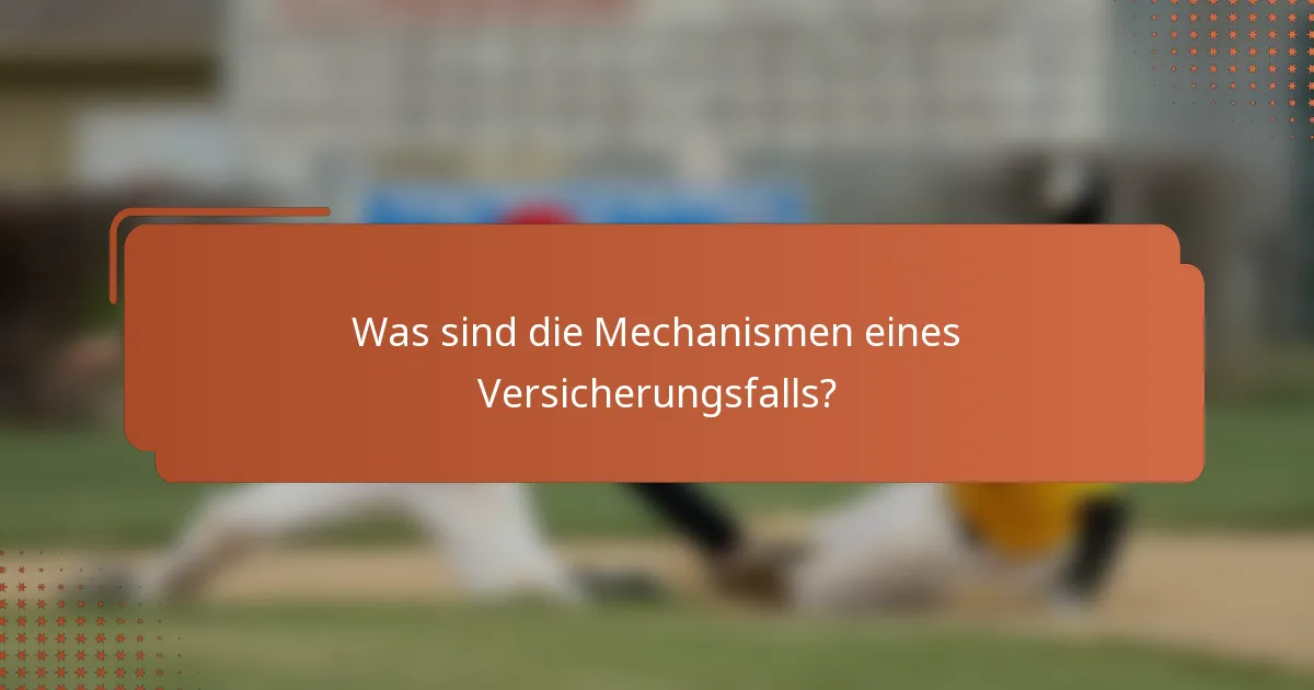 Was sind die Mechanismen eines Versicherungsfalls?
