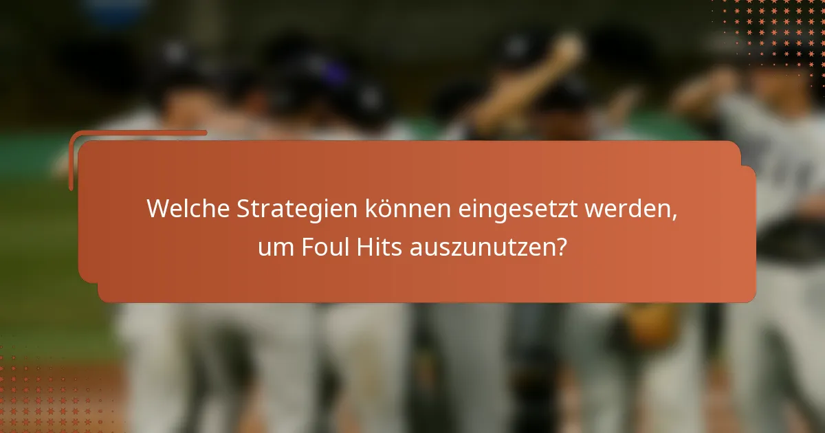 Welche Strategien können eingesetzt werden, um Foul Hits auszunutzen?