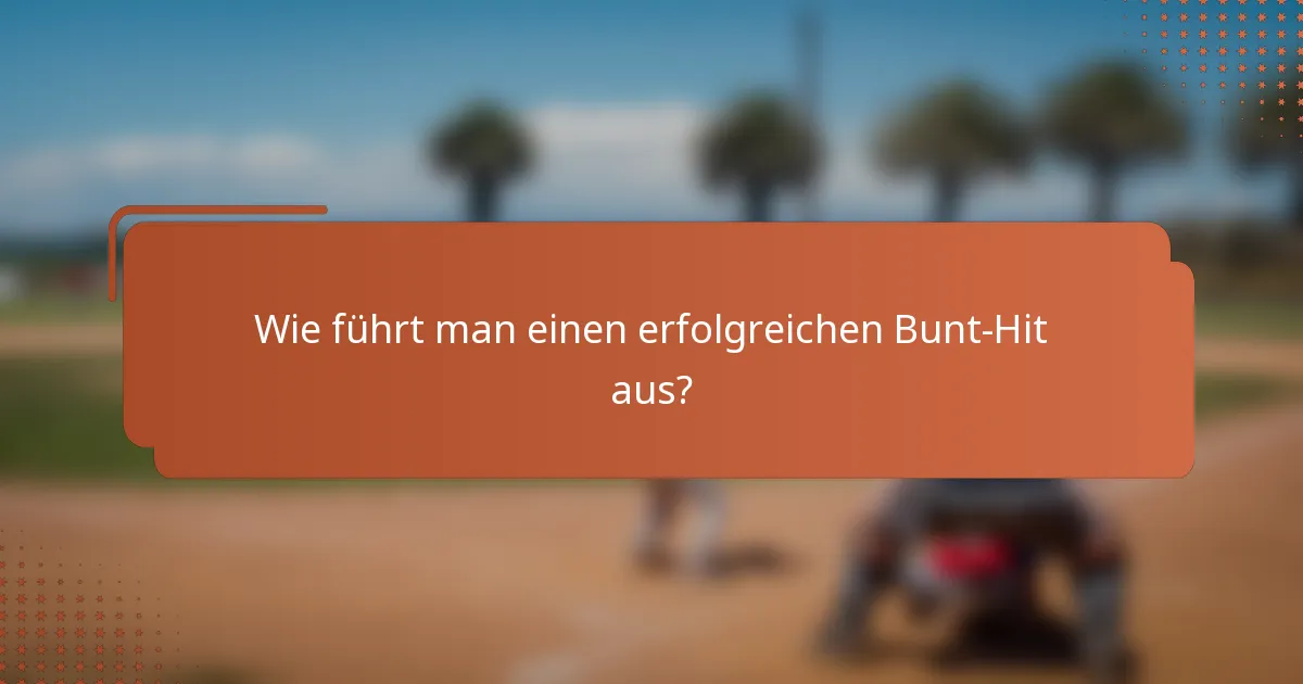 Wie führt man einen erfolgreichen Bunt-Hit aus?